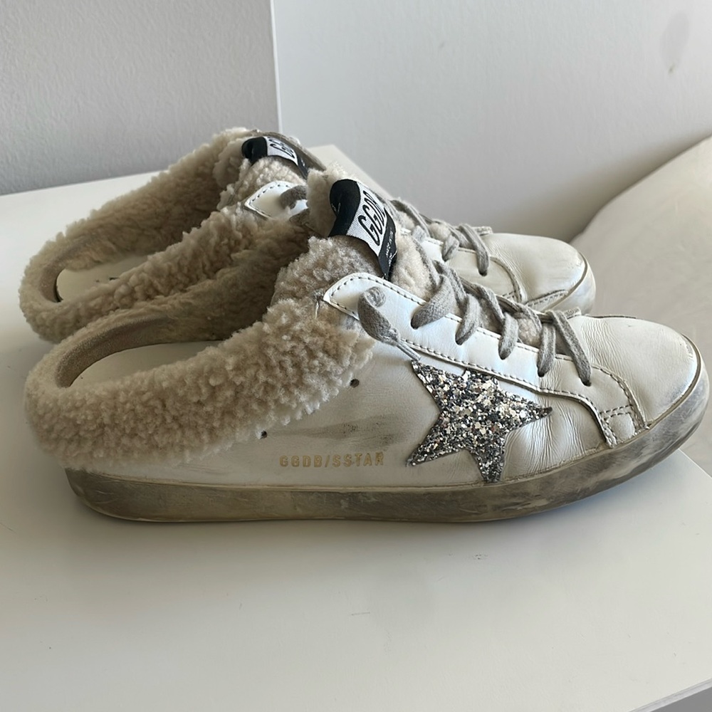 Size 38, Slip-On Golden Goose Sneakers w/ semi-sherpa lining